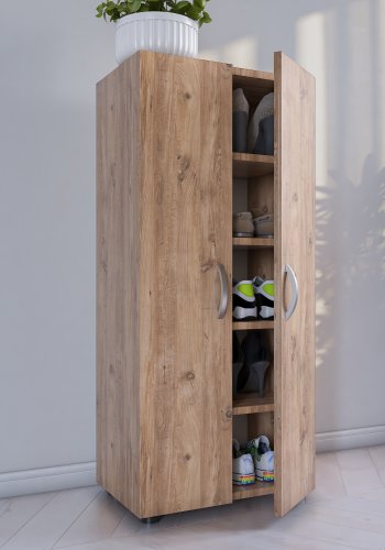 VCM NORDIC Ulas 5-rum skoskab, m. 2 lger, 4 hylder - natur tr