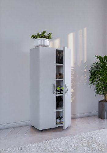 VCM NORDIC Ulas 5-rum skoskab, m. 2 lger, 4 hylder - hvid tr