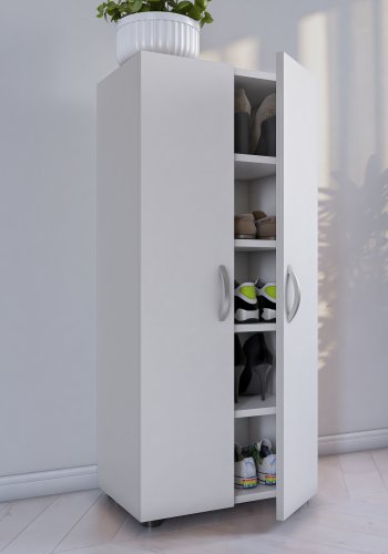 VCM NORDIC Ulas 5-rum skoskab, m. 2 lger, 4 hylder - hvid tr