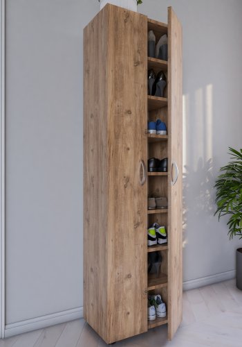 VCM NORDIC Ulas 8-rum skoskab, m. 2 lger, 7 hylder - natur tr