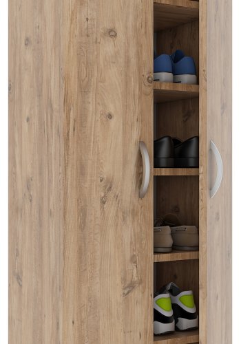 VCM NORDIC Ulas 8-rum skoskab, m. 2 lger, 7 hylder - natur tr