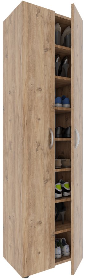 VCM NORDIC Ulas 8-rum skoskab, m. 2 lger, 7 hylder - natur tr