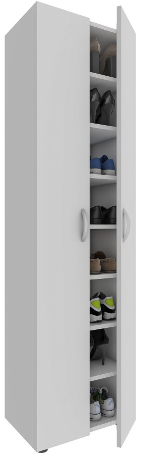 VCM NORDIC Ulas 8-rum skoskab, m. 2 lger, 7 hylder - hvid tr