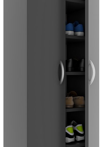 VCM NORDIC Ulas 8-rum skoskab, m. 2 lger, 7 hylder - antracitgr tr