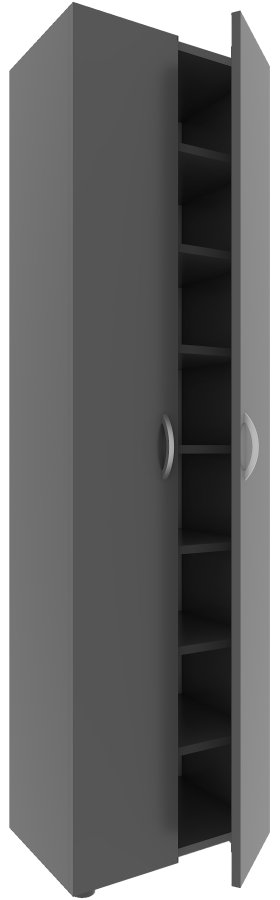 VCM NORDIC Ulas 8-rum skoskab, m. 2 lger, 7 hylder - antracitgr tr