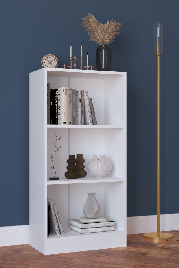 VCM NORDIC Dilos M reol, m. 2 hylder - hvid tr