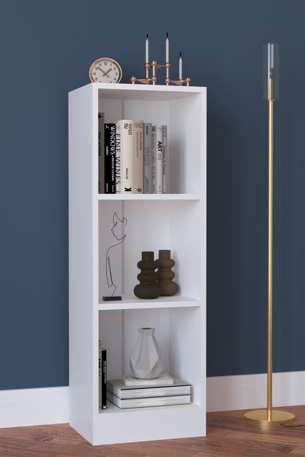 VCM NORDIC Dilos S reol, m. 2 hylder - hvid tr