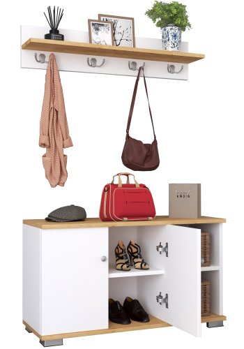 VCM NORDIC Gados L knagerkke og skab, m. 2 lger og 2 hylder - hvid og natur tr