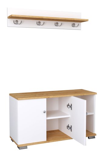 VCM NORDIC Gados L knagerkke og skab, m. 2 lger og 2 hylder - hvid og natur tr