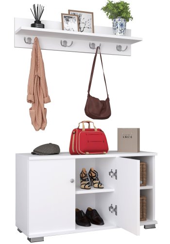 VCM NORDIC Gados L knagerkke og skab, m. 2 lger og 2 hylder - hvid tr