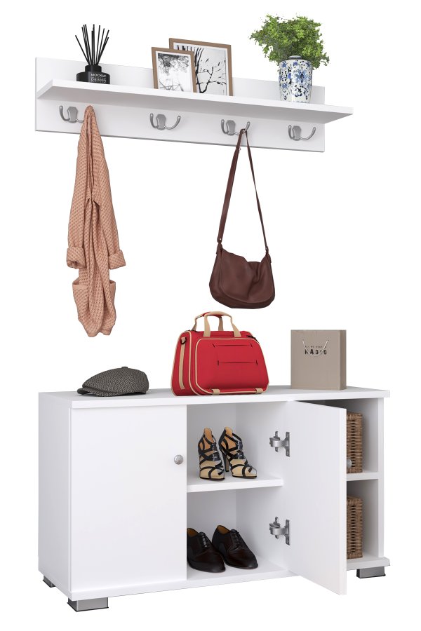 VCM NORDIC Gados L knagerkke og skab, m. 2 lger og 2 hylder - hvid tr