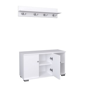 VCM NORDIC Gados L knagerkke og skab, m. 2 lger og 2 hylder - hvid tr