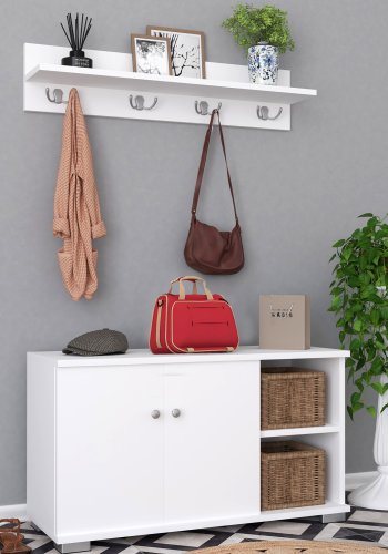 VCM NORDIC Gados L knagerkke og skab, m. 2 lger og 2 hylder - hvid tr