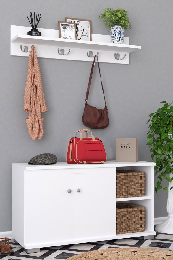 VCM NORDIC Gados L knagerkke og skab, m. 2 lger og 2 hylder - hvid tr