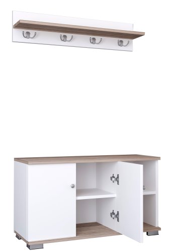 VCM NORDIC Gados L knagerkke og skab, m. 2 lger og 2 hylder - hvid og natur tr