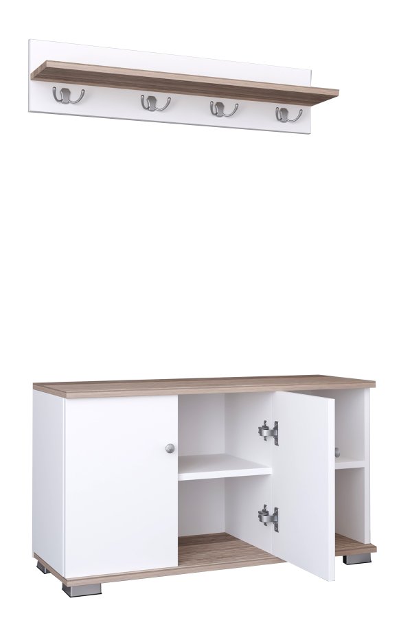 VCM NORDIC Gados L knagerkke og skab, m. 2 lger og 2 hylder - hvid og natur tr