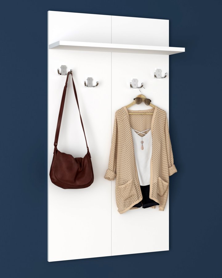 VCM NORDIC Gados XS knagerkke, m. 4 dobbelt knager, 1 hylde - hvid tr