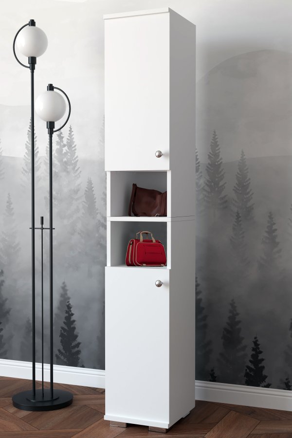 VCM NORDIC Gados M skoskab, m. 2 lger, 7 hylder - hvid tr