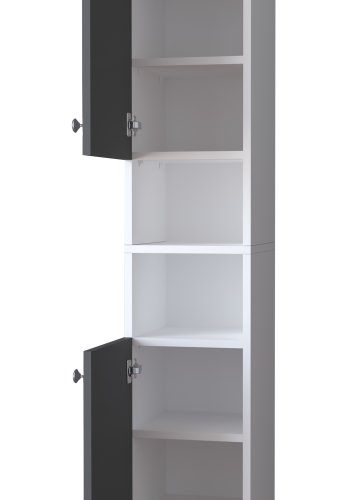 VCM NORDIC Gados M skoskab, m. 2 lger, 7 hylder - hvid og antracitgr tr