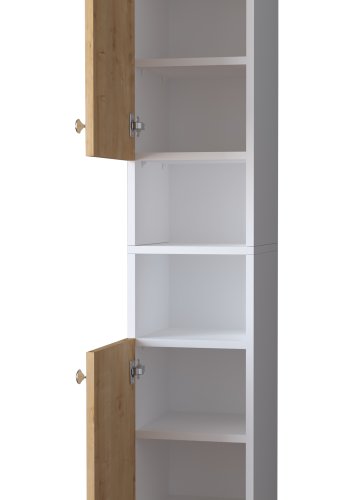 VCM NORDIC Gados M skoskab, m. 2 lger, 7 hylder - hvid og natur tr