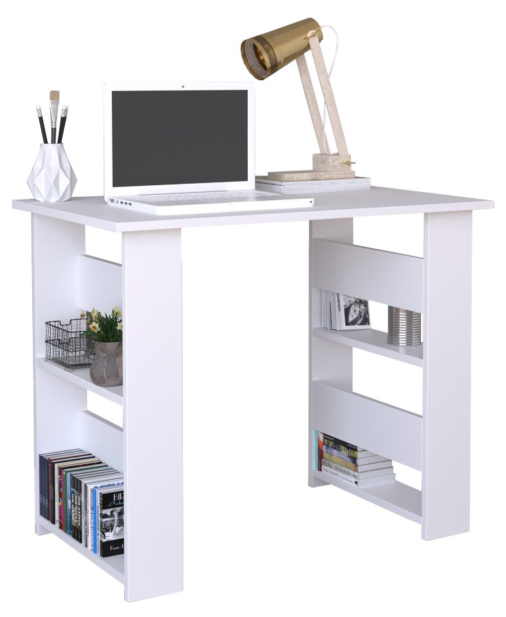 VCM NORDIC Efilo skrivebord, m. 4 rum - hvid tr (90x56)