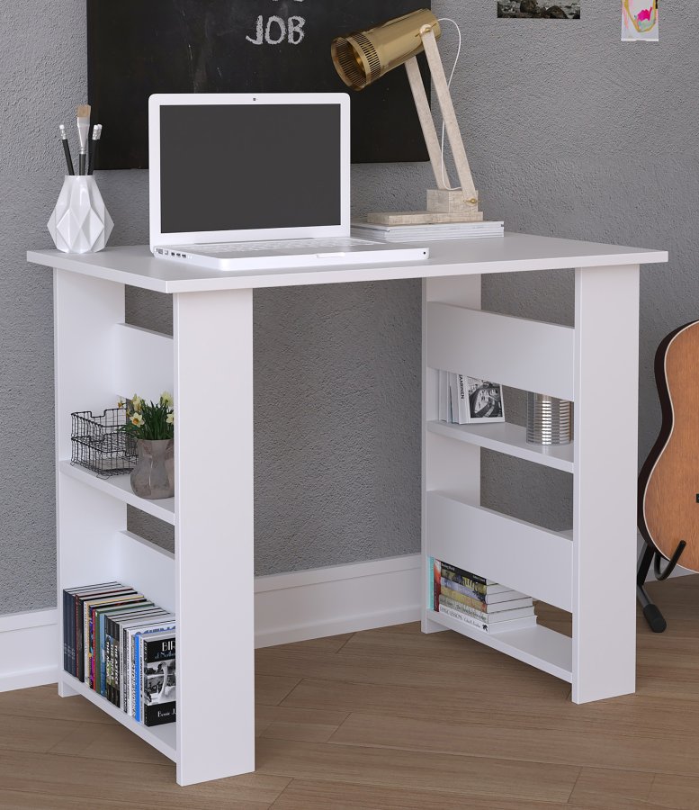 VCM NORDIC Efilo skrivebord, m. 4 rum - hvid tr (90x56)