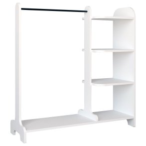 VCM NORDIC Lempu bent kldeskab, m. 3 hylder og 1 bjlestang - hvid tr