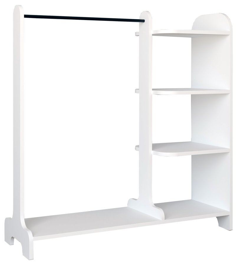 VCM NORDIC Lempu bent kldeskab, m. 3 hylder og 1 bjlestang - hvid tr