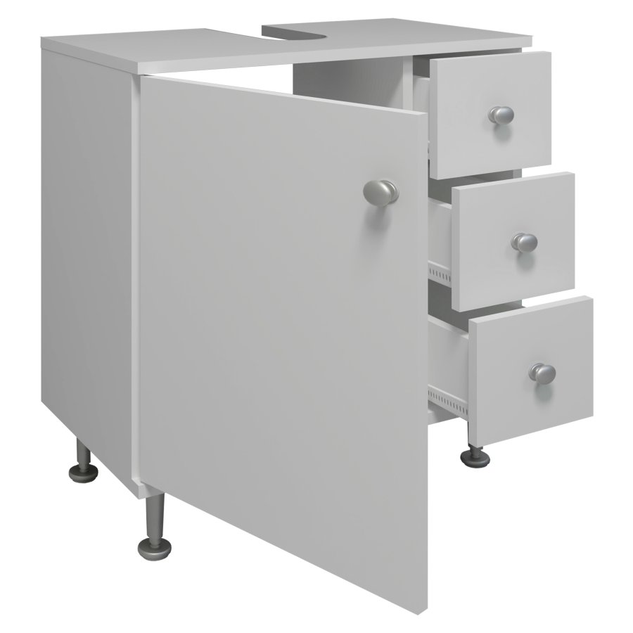 VCM NORDIC Nilosi M badevrelsesunderskab, m. 1 lge og 3 skuffer - hvid melamin