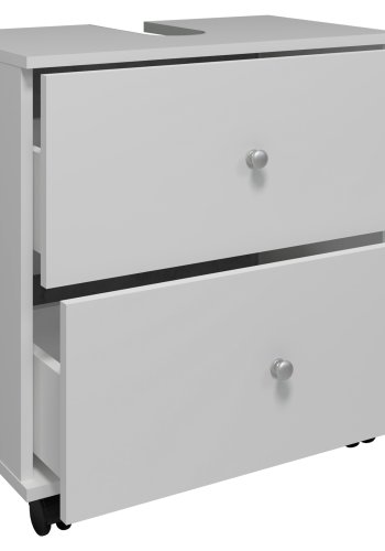 VCM NORDIC Nilosi L badevrelsesunderskab, m. 2 skuffer og 4 hjul - hvid melamin