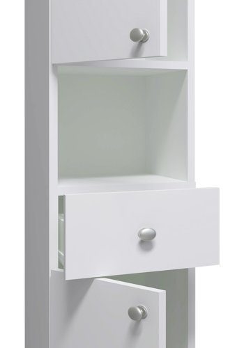 VCM NORDIC Nilosi badevrelse hjskab, m. 2 lger, 2 hylder, 1 skuffe, 1 rum - hvid melamin