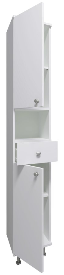 VCM NORDIC Nilosi badevrelse hjskab, m. 2 lger, 2 hylder, 1 skuffe, 1 rum - hvid melamin