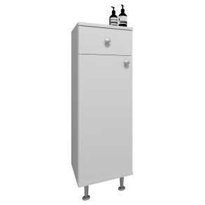 VCM NORDIC Nilosi badevrelse midi skab, m. 1 lge, 2 hylder og 1 skuffe - hvid melamin