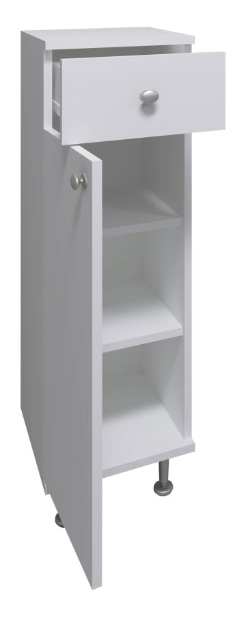 VCM NORDIC Nilosi badevrelse midi skab, m. 1 lge, 2 hylder og 1 skuffe - hvid melamin