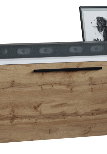 VCM NORDIC Arila M TV-bord, m. 1 lge og 2 rum - hvid og natur tr (115x40)