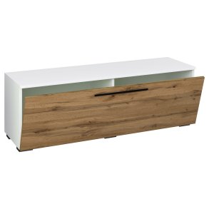 VCM NORDIC Arila M TV-bord, m. 1 lge og 2 rum - hvid og natur tr (115x40)