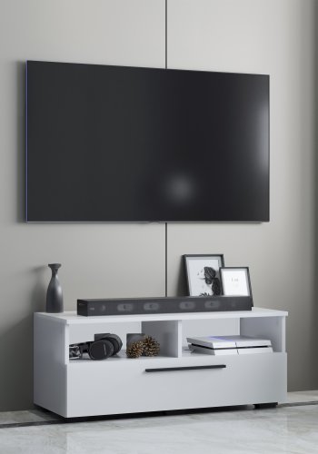 VCM NORDIC Arila L TV-bord, m. 1 lge og 4 rum - hvid tr (95x40)