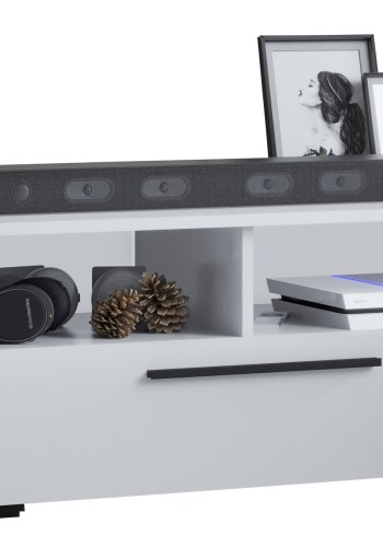 VCM NORDIC Arila L TV-bord, m. 1 lge og 4 rum - hvid tr (95x40)