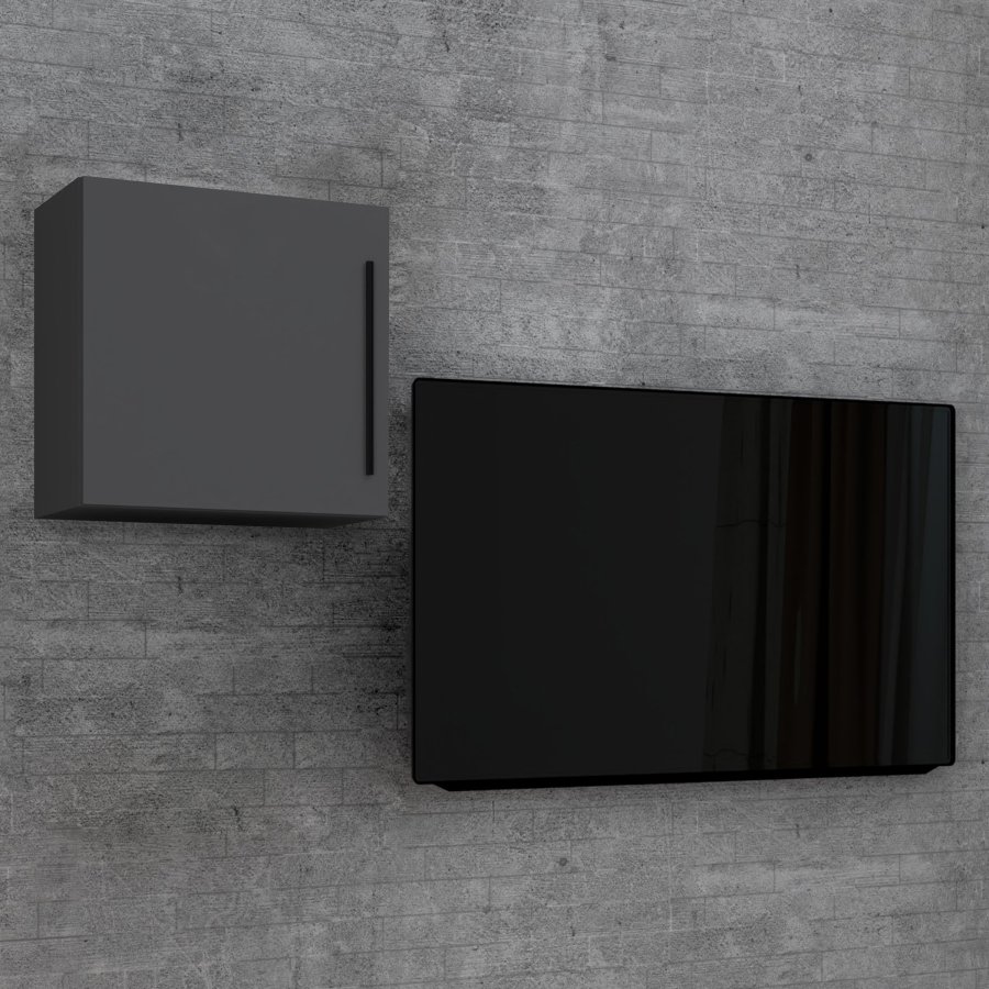 VCM NORDIC Arila M vgskab, m. 1 lge og 1 hylde - antracitgr tr