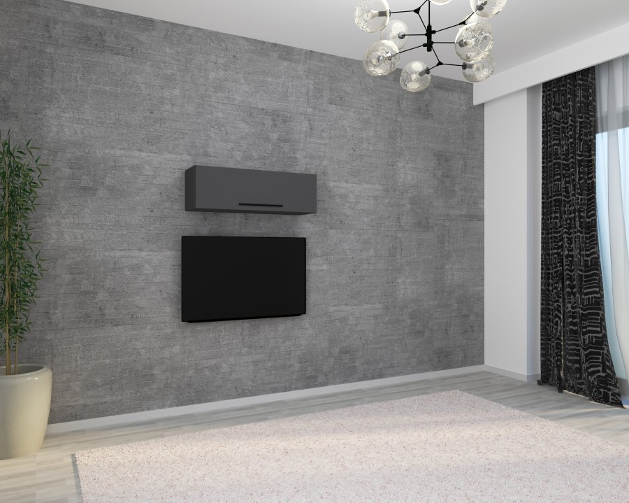 VCM NORDIC Arila L vgskab, m. 1 lge og 3 rum - antracitgr tr