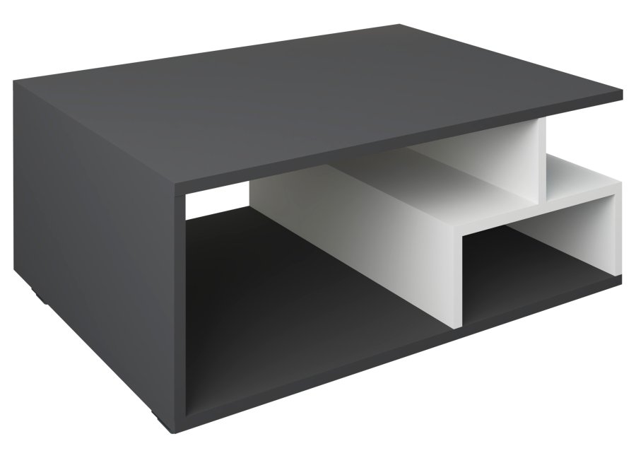 VCM NORDIC Sulas sofabord, m. 4 rum - hvid og antracitgr tr (80x50)