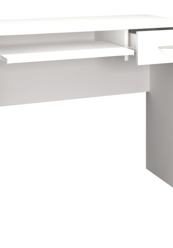 VCM NORDIC Arusa L skrivebord, m. 1 tastaturhylde og 1 skuffe - hvid tr (85x50)