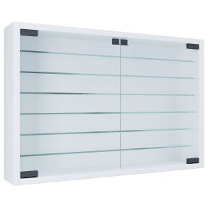 VCM NORDIC Mandosa XL vgskab, m. 2 lger og 6 hylder - glas og hvid tr