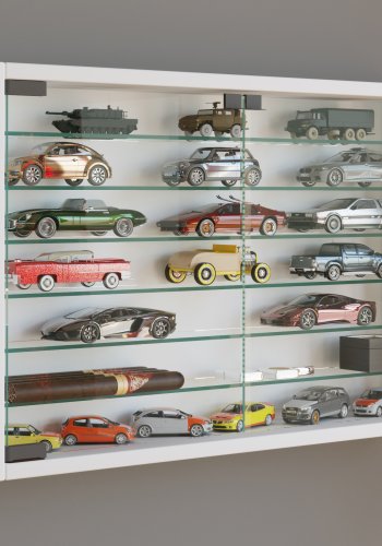 VCM NORDIC Mandosa XL vgskab, m. 2 lger og 6 hylder - glas og hvid tr