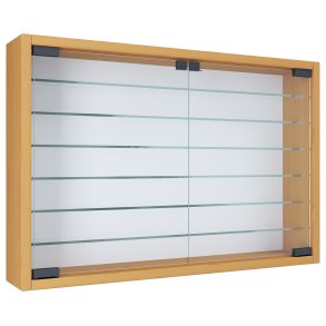 VCM NORDIC Mandosa XL vgskab, m. 2 lger og 6 hylder - glas og natur tr