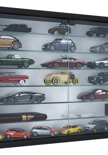 VCM NORDIC Mandosa XL vgskab, m. 2 lger og 6 hylder - glas og sort tr