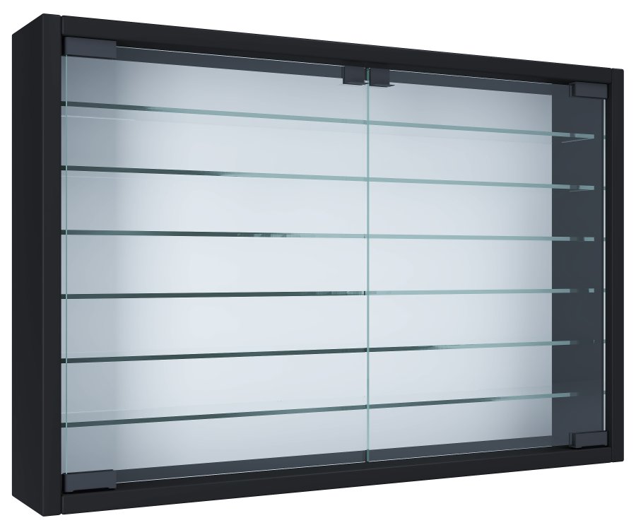 VCM NORDIC Mandosa XL vgskab, m. 2 lger og 6 hylder - glas og sort tr