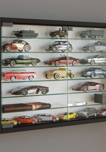 VCM NORDIC Mandosa XL vgskab, m. 2 lger og 6 hylder - glas og sort tr