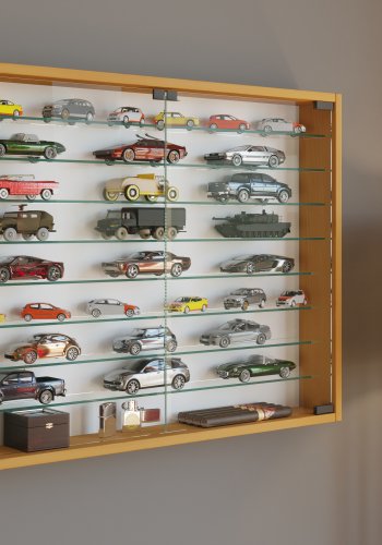 VCM NORDIC Mandosa XXL vgskab, m. 2 lger og 8 hylder - glas og natur tr