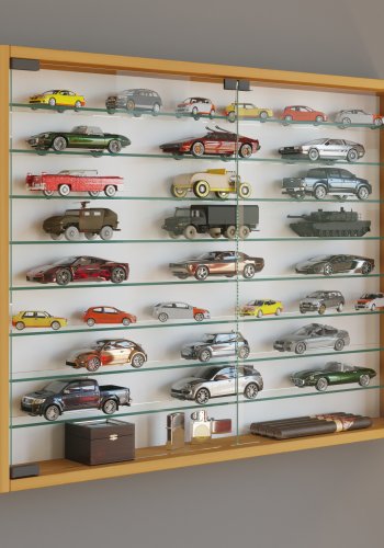 VCM NORDIC Mandosa XXL vgskab, m. 2 lger og 8 hylder - glas og natur tr